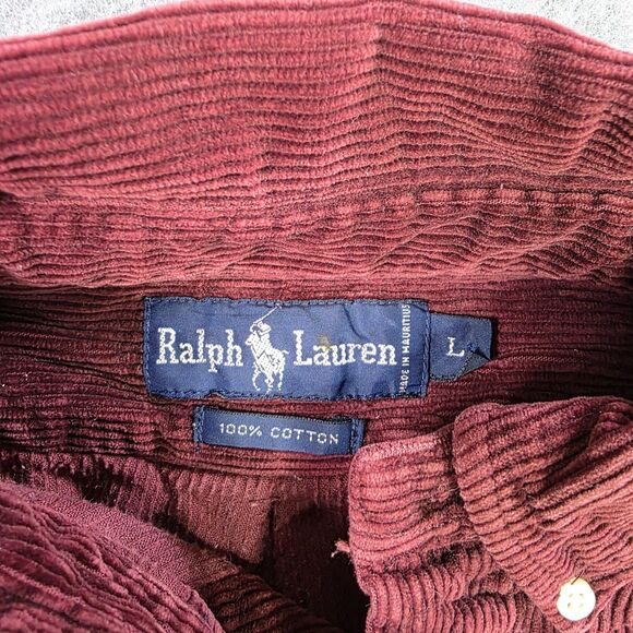 Ralph Lauren Men's Corduroy Shirt - Deep Red - Picture 4 of 7